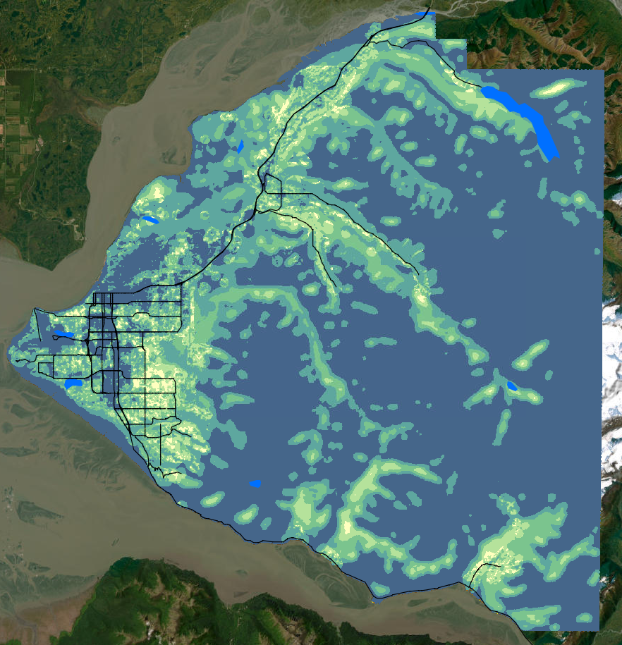 Map of Alaska displaying spatial data collected by us.